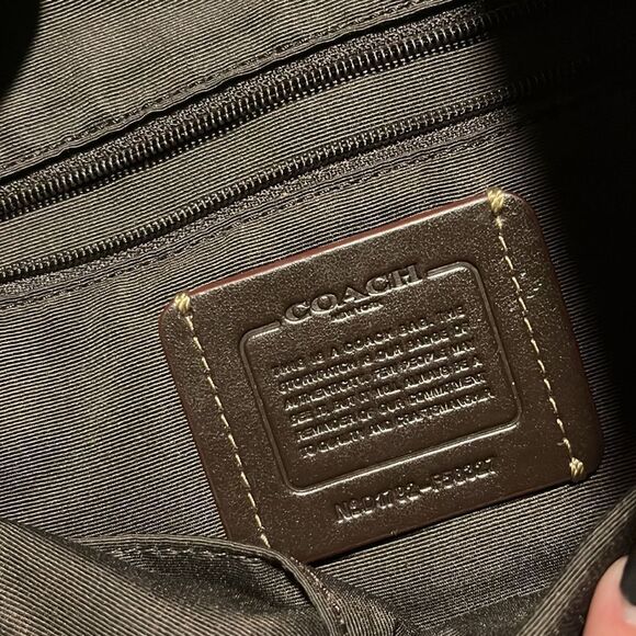 Coach Brown & Tan Logo Shoulder Purse - Picture 7 of 11
